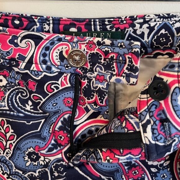 EUC Lauren Ralph Lauren Petite Blue and Pink Paisley Pants Size 2P - Picture 4 of 6